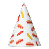 Hot Dog Fast Food GRILLEN Muster Partyhütchen (Vorderseite)