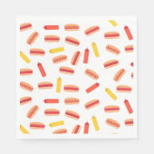 Hot Dog Fast Food GRILLEN Muster Serviette (Vorderseite)