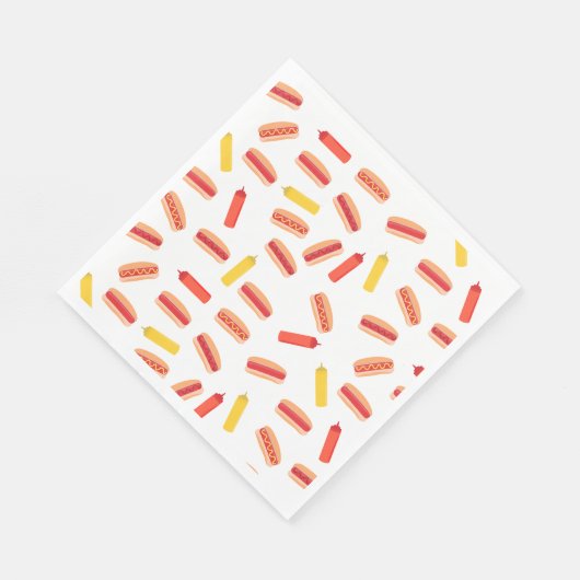 Hot Dog Fast Food GRILLEN Muster Serviette (Ecke)