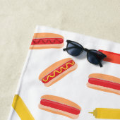 Hot Dog Fast Food GRILLEN Muster Strandtuch (Beispiel)