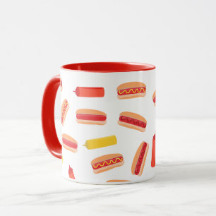 Hot Dog Fast Food GRILLEN Muster Tasse