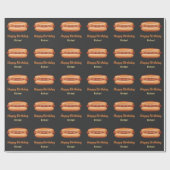 Hot Dog Fast Food Illustration Happy Birthday Geschenkpapier (Flach)