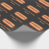 Hot Dog Fast Food Illustration Happy Birthday Geschenkpapier (Ecke)