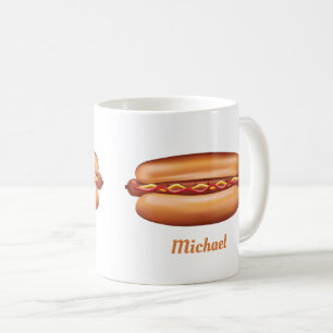 Hot-Dog-Fast-Food-Illustration mit individuellem N Kaffeetasse