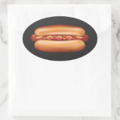 Hot Dog Fast Food Illustration Ovaler Aufkleber (Tasche)
