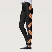 Hot Dog Fast Food Illustrationen auf schwarz Leggings (Links)