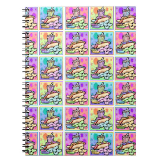 Hot Dog Fast Food Notebook Notizblock (Vorderseite)