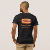 Hot Dog Fast Food Restaurant Custom Logo T-Shirt (Schwarz voll)