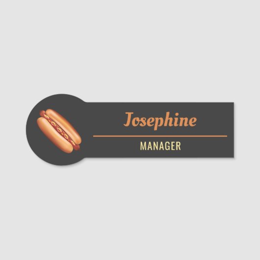 Hot Dog Fast Food Vendor oder Diner Custom Namensschild (Vorderseite)