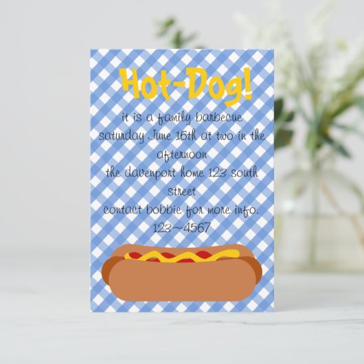 Hot Dog! Feier Einladung (Stehend Vorderseite)