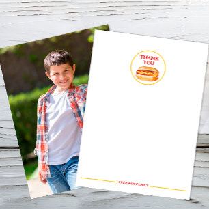 Hot-Dog-Foto-Dankeskarten – Kinder-BBQ-Cookout Bi Dankeskarte