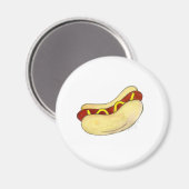Hot Dog Frankfurter Hotdog Mustard Bun Fast Food Magnet (Vorderseite/Rückseite)
