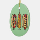 Hot Dog Friends Keramik Ornament (Links)