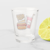 Hot Dog & Fries benutzerdefiniertes Monogramm-Schi Schnapsglas (Rückseite)