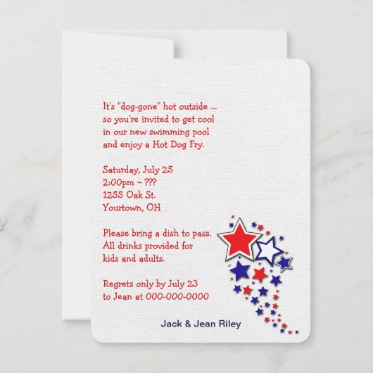 Hot Dog Fry Einladung (Rückseite)