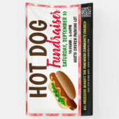 Hot Dog Fundraiser-Banner mit qr-Code Banner (Vertikal)