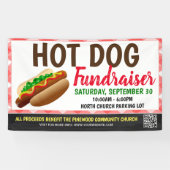 Hot Dog Fundraiser-Banner mit qr-Code Banner (Horizontal)