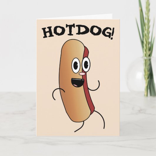 HOT DOG FUNNY BIRTHDAY GREETING CARD KARTE (Vorderseite)