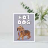 Hot Dog Funny Dackel Word Puff Postkarte (Stehend Vorderseite)