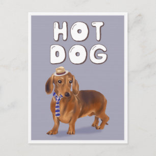 Hot Dog Funny Dackel Word Puff Postkarte