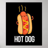 Hot Dog Funny Hot Dog Food Pub Dark BG Poster (Vorne)