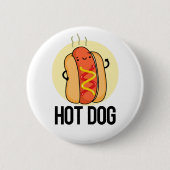 Hot Dog Funny Snack Pub Button (Vorderseite)