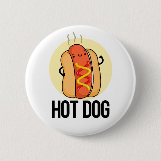 Hot Dog Funny Snack Pub Button (Vorderseite)