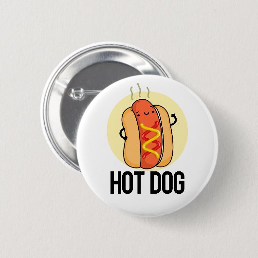 Hot Dog Funny Snack Pub Button (Vorne & Hinten)