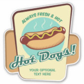 Hot Dog für benutzerdefinierten Text Aufkleber (Vorderseite)