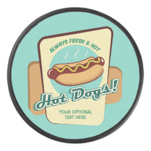 Hot Dog für benutzerdefinierten Text Eishockey Puck
