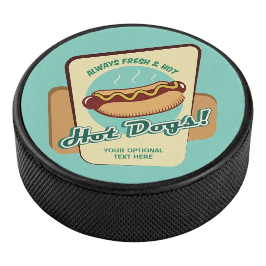 Hot Dog für benutzerdefinierten Text Eishockey Puck (3/4)
