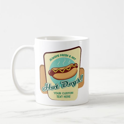 Hot Dog für benutzerdefinierten Text Kaffeetasse (Links)