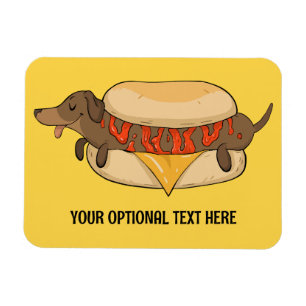 Hot Dog für benutzerdefinierten Text Magnet