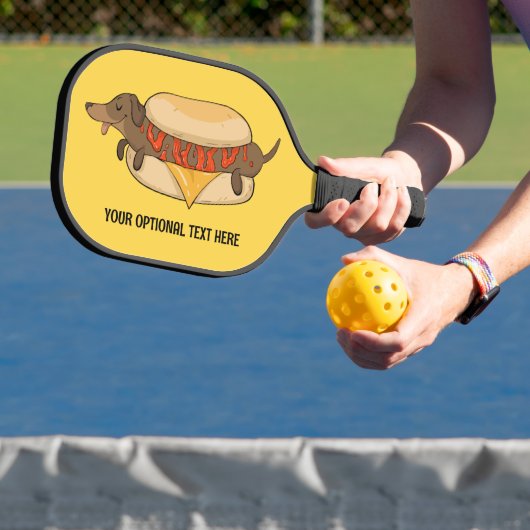 Hot Dog für benutzerdefinierten Text Pickleball Schläger (InSitu)
