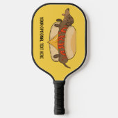 Hot Dog für benutzerdefinierten Text Pickleball Schläger (Vorderseite)