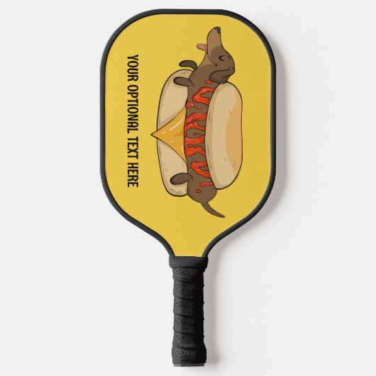 Hot Dog für benutzerdefinierten Text Pickleball Schläger (Vorderseite)