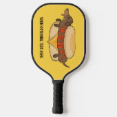 Hot Dog für benutzerdefinierten Text Pickleball Schläger (Rückseite)