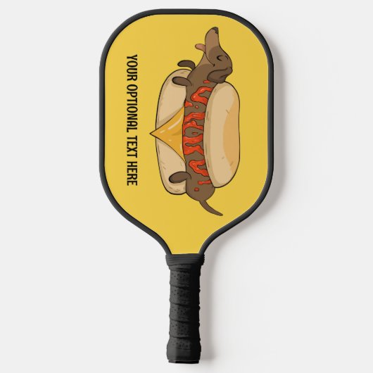Hot Dog für benutzerdefinierten Text Pickleball Schläger (Rückseite)