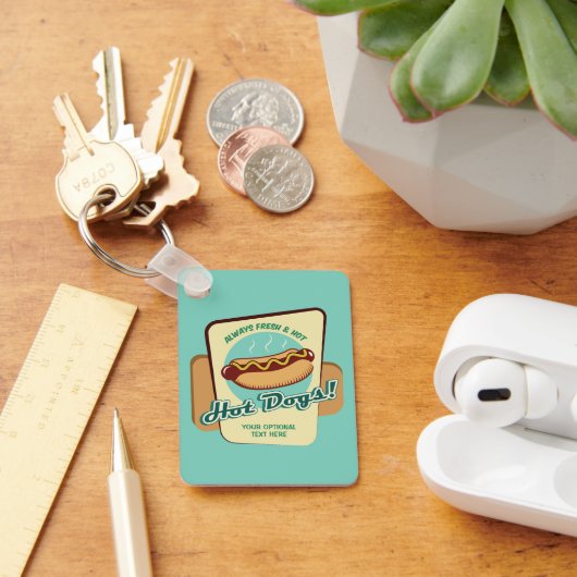 Hot Dog für benutzerdefinierten Text Schlüsselanhänger (Schreibtisch)