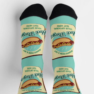 Hot Dog für benutzerdefinierten Text Socken