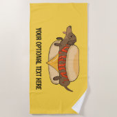 Hot Dog für benutzerdefinierten Text Strandtuch (Vorderseite)