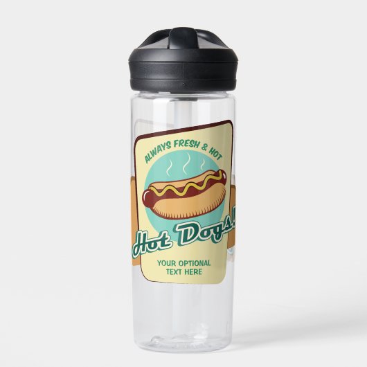 Hot Dog für benutzerdefinierten Text Trinkflasche (Vorderseite)