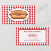 Hot Dog für Fast Food Diner, Stand oder Restaurant Visitenkarte (Vorne/Hinten)