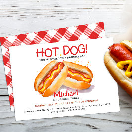 Hot Dog Geburtstagsparty Einladung - Kinder Garten