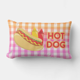 Hot Dog Gingham Picnic mit Konditionen Kissen Für Draußen