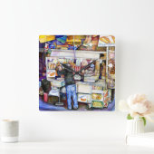 Hot Dog Gott, New York Quadratische Wanduhr (Zuhause)