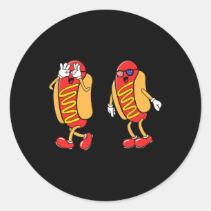 Hot Dog Griddy Dance Hotdog 4. Juli Jungs Kinder Runder Aufkleber