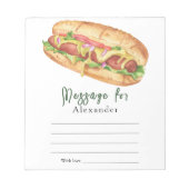 Hot Dog GRILLEN Time Capsule Message Notizblock (Vorderseite)