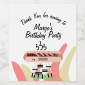 Hot Dog Grilling Birthday Party Cookie Weinetikett (Einzelnes Label)