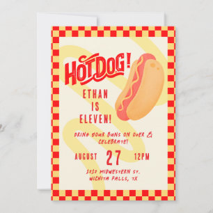 Hot Dog! Grillparty-Thema, Geburtstag für jedes Al Einladung